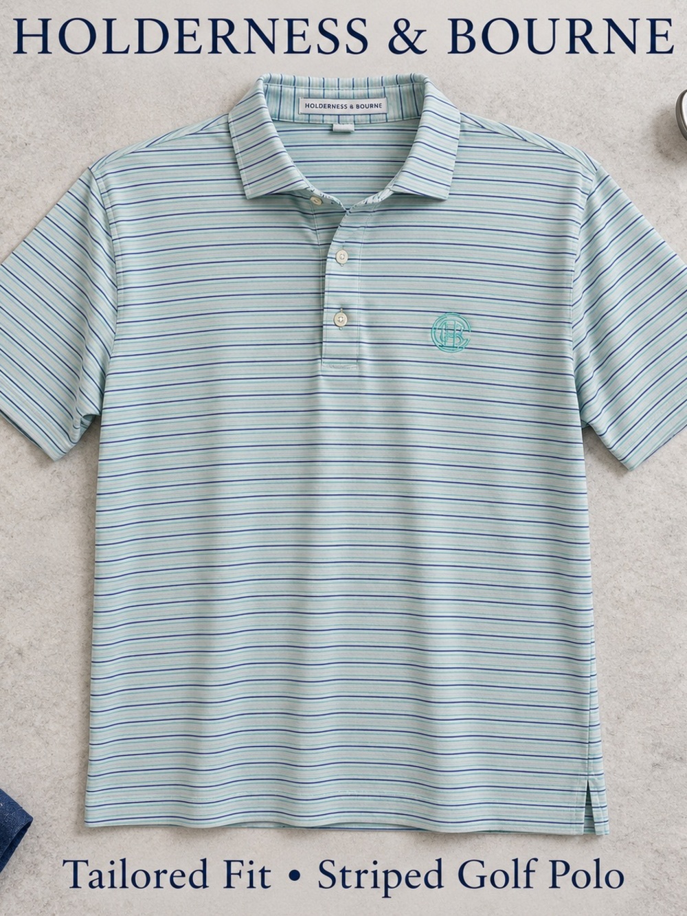 Holderness & Bourne Polo Mens ' Striped Golf Preppy Coastal Country Club